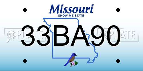 33BA90 Missouri License Plate
