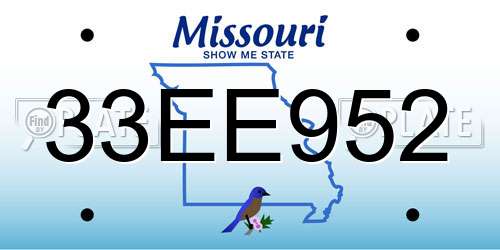 33EE952 Missouri License Plate