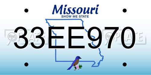 33EE970 Missouri License Plate