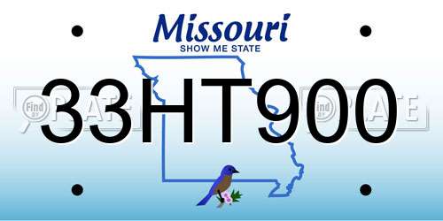 33HT900 Missouri License Plate