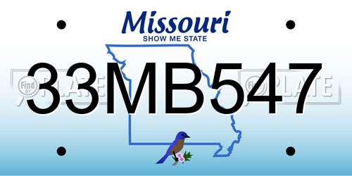 33MB547 Missouri License Plate