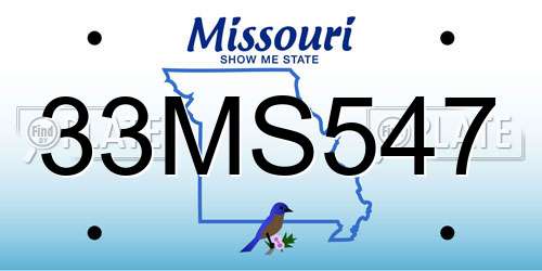 33MS547 Missouri License Plate