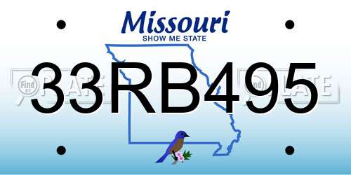 33RB495 Missouri License Plate