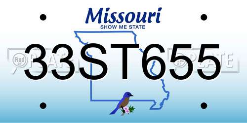 33ST655 Missouri License Plate
