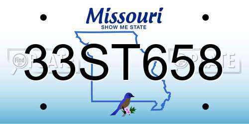 33ST658 Missouri License Plate
