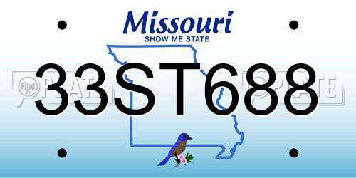 33ST688 Missouri License Plate