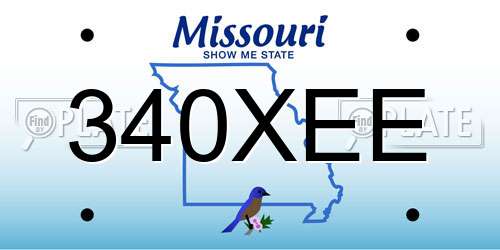 340XEE Missouri License Plate