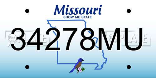 34278MU Missouri License Plate