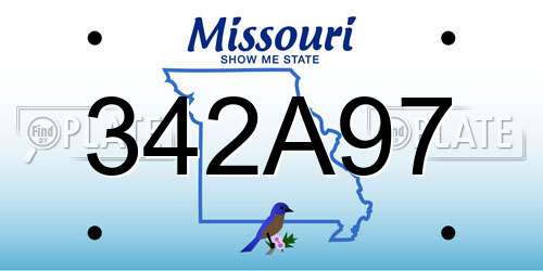 342A97 Missouri License Plate
