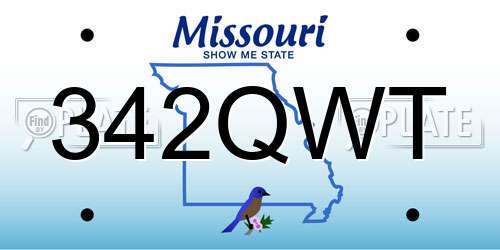 342QWT Missouri License Plate