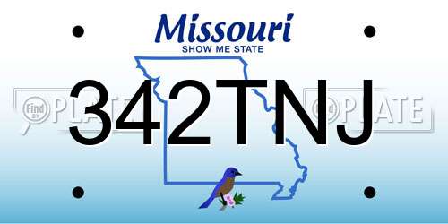 342TNJ Missouri License Plate