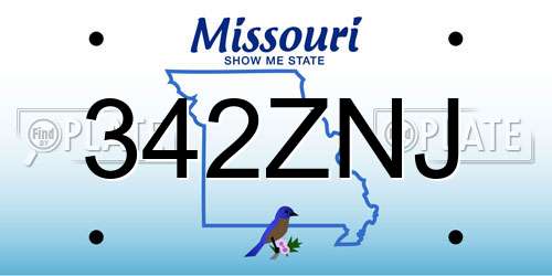 342ZNJ Missouri License Plate