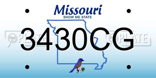 3430CG Missouri License Plate