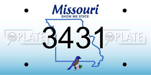 3431 Missouri License Plate