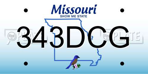 343DCG Missouri License Plate