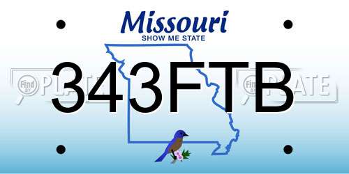 343FTB Missouri License Plate