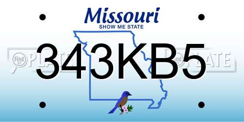 343KB5 Missouri License Plate