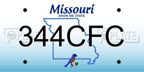 344CFC Missouri License Plate