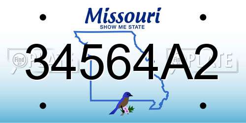 34564A2 Missouri License Plate