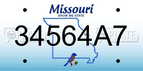34564A7 Missouri License Plate