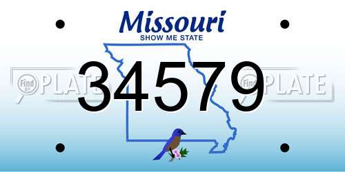 34579 Missouri License Plate