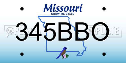 345BBO Missouri License Plate