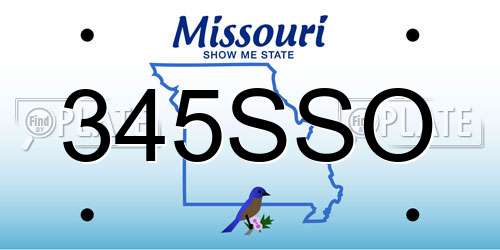 345SSO Missouri License Plate
