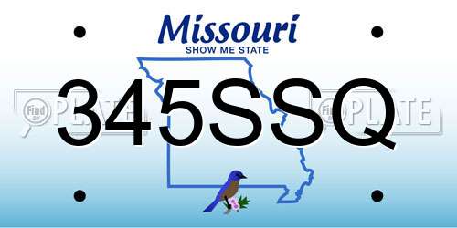 345SSQ Missouri License Plate