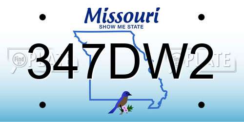 347DW2 Missouri License Plate
