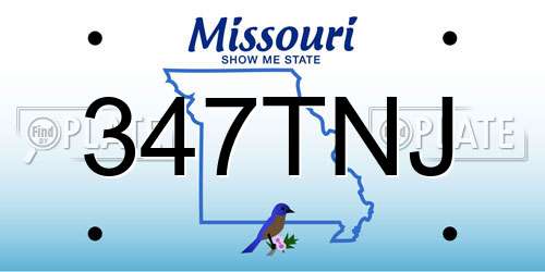 347TNJ Missouri License Plate