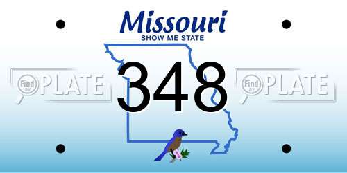 348 Missouri License Plate