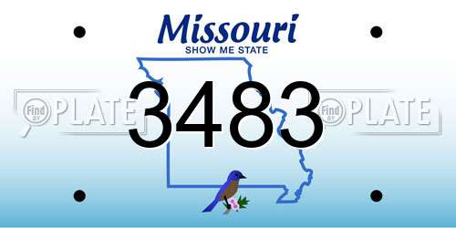 3483 Missouri License Plate