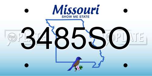 3485SO Missouri License Plate