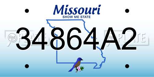 34864A2 Missouri License Plate