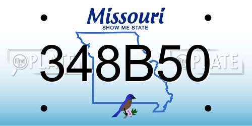 348B50 Missouri License Plate