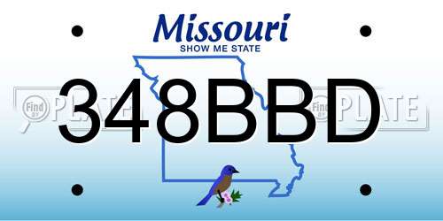 348BBD Missouri License Plate
