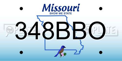 348BBO Missouri License Plate