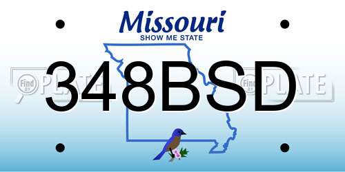 348BSD Missouri License Plate