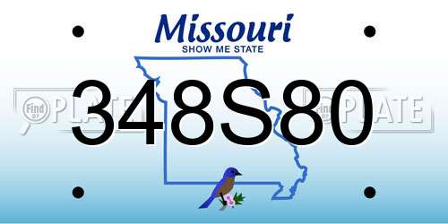 348S80 Missouri License Plate
