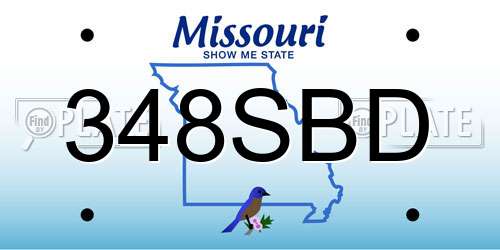 348SBD Missouri License Plate