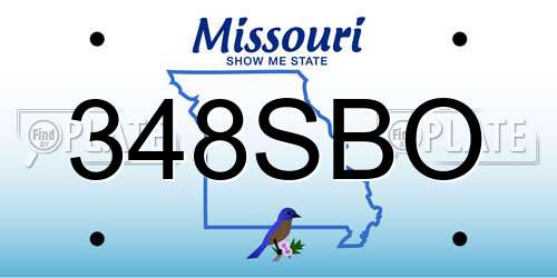 348SBO Missouri License Plate