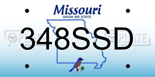 348SSD Missouri License Plate