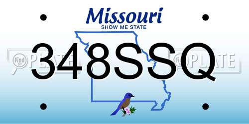 348SSQ Missouri License Plate