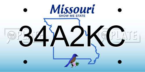 34A2KC Missouri License Plate