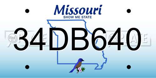 34DB640 Missouri License Plate