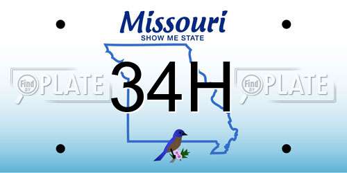 34H Missouri License Plate