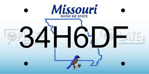 34H6DF Missouri License Plate