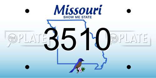 3510 Missouri License Plate