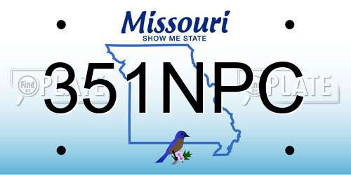 351NPC Missouri License Plate