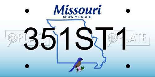 351ST1 Missouri License Plate